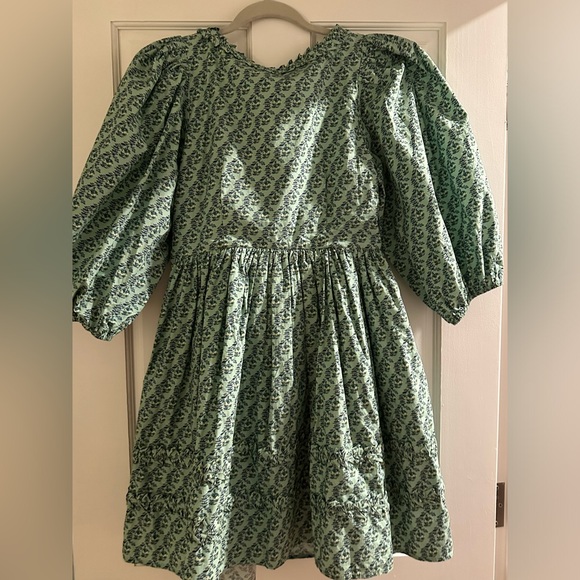 RHODE Daya Smocked Cotton Printed Mini Dress - Picture 2 of 6